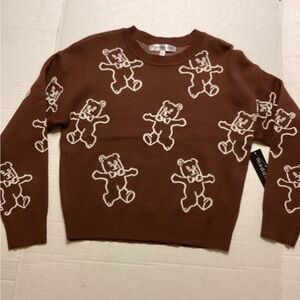 Brown Bear Pattern Sweater